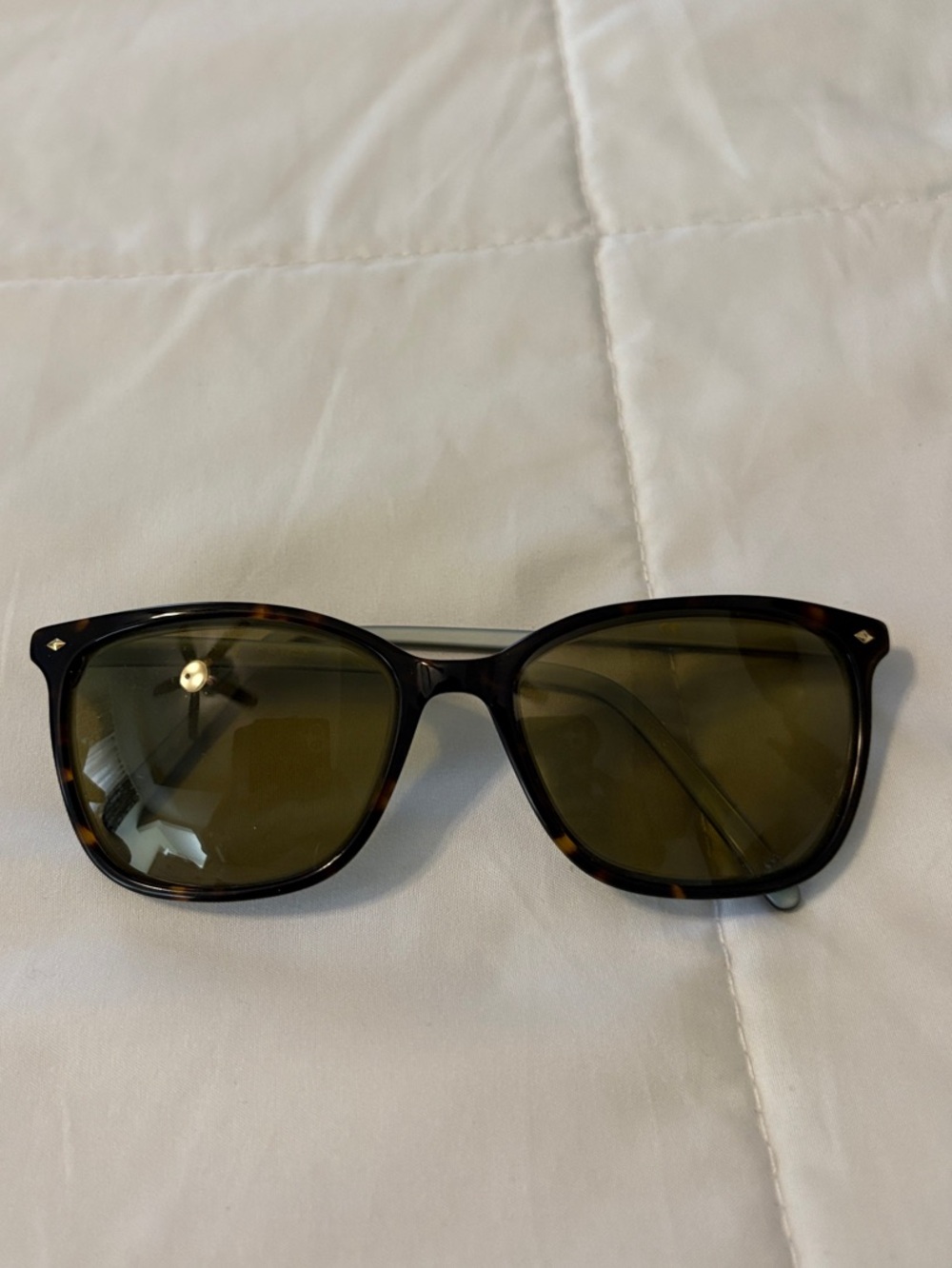 Via Spiga Light Blue Frame Sunglasses with Olive Lenses
